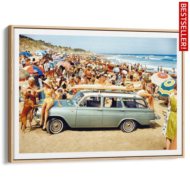 Eh Holden | Australia A3 297 X 420Mm 11.7 16.5 Inches / Canvas Floating Frame - Natural Oak Timber