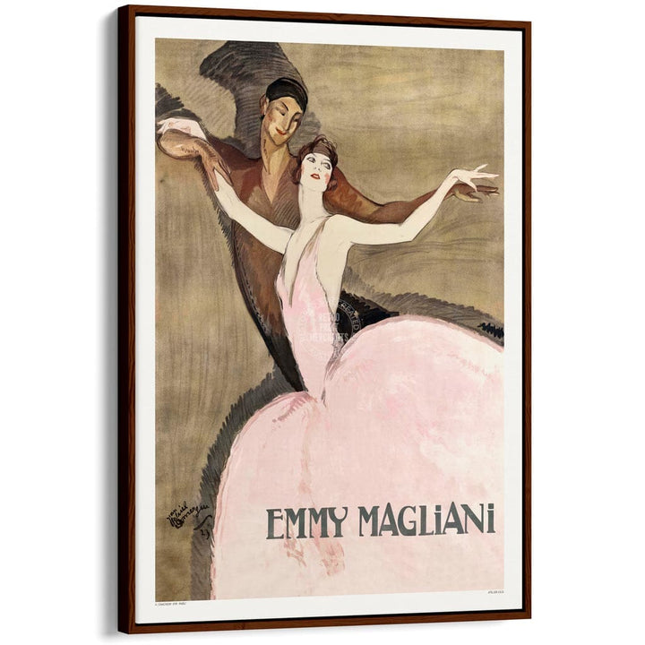 Emmy Magliani | France A4 210 X 297Mm 8.3 11.7 Inches / Canvas Floating Frame: Chocolate Oak Timber
