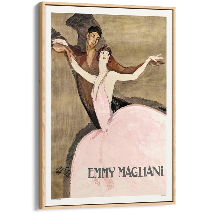 Emmy Magliani | France A4 210 X 297Mm 8.3 11.7 Inches / Canvas Floating Frame: Natural Oak Timber