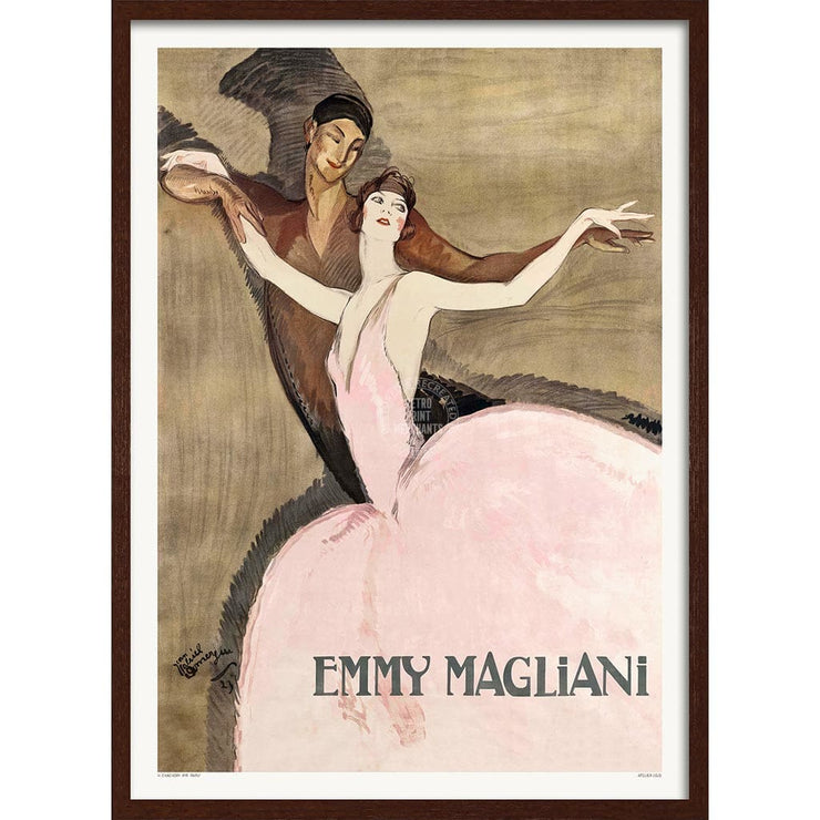 Emmy Magliani | France A4 210 X 297Mm 8.3 11.7 Inches / Framed Print: Chocolate Oak Timber Print Art