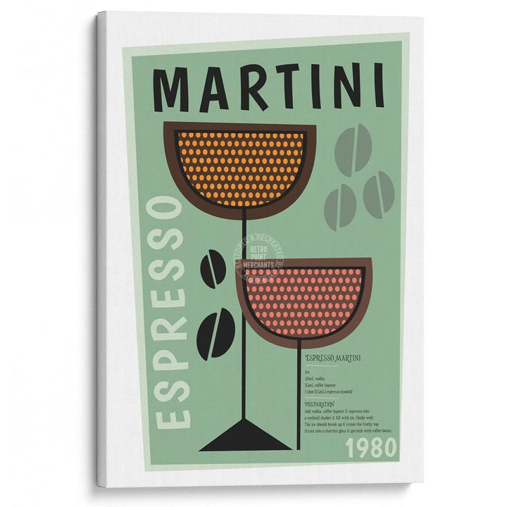 Espresso Martini Cocktail | Worldwide A4 210 X 297Mm 8.3 11.7 Inches / Stretched Canvas Print Art