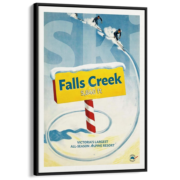 Falls Creek | Australia A3 297 X 420Mm 11.7 16.5 Inches / Canvas Floating Frame - Black Timber Print