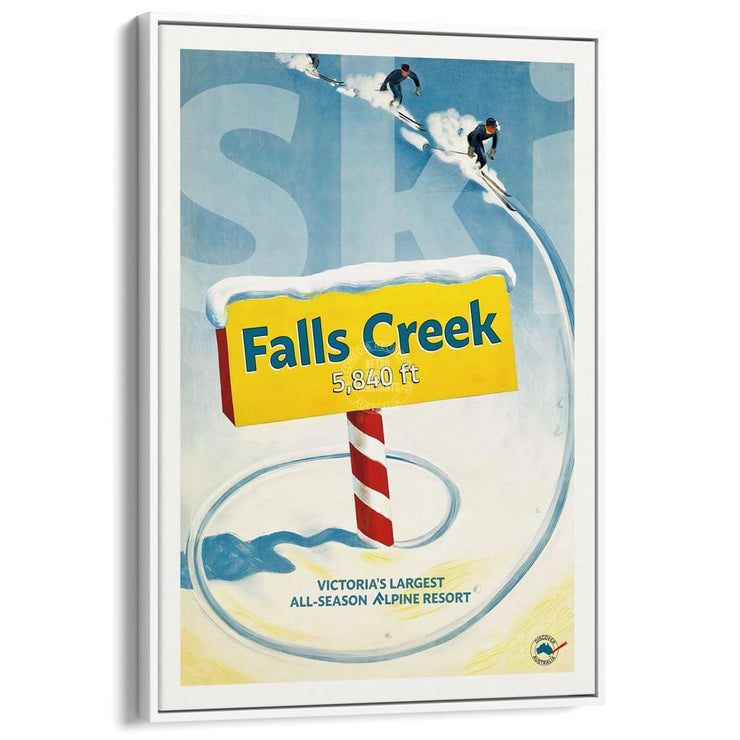 Falls Creek | Australia A3 297 X 420Mm 11.7 16.5 Inches / Canvas Floating Frame - White Timber Print