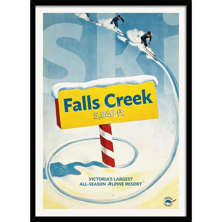 Falls Creek | Australia A3 297 X 420Mm 11.7 16.5 Inches / Framed Print - Black Timber Art