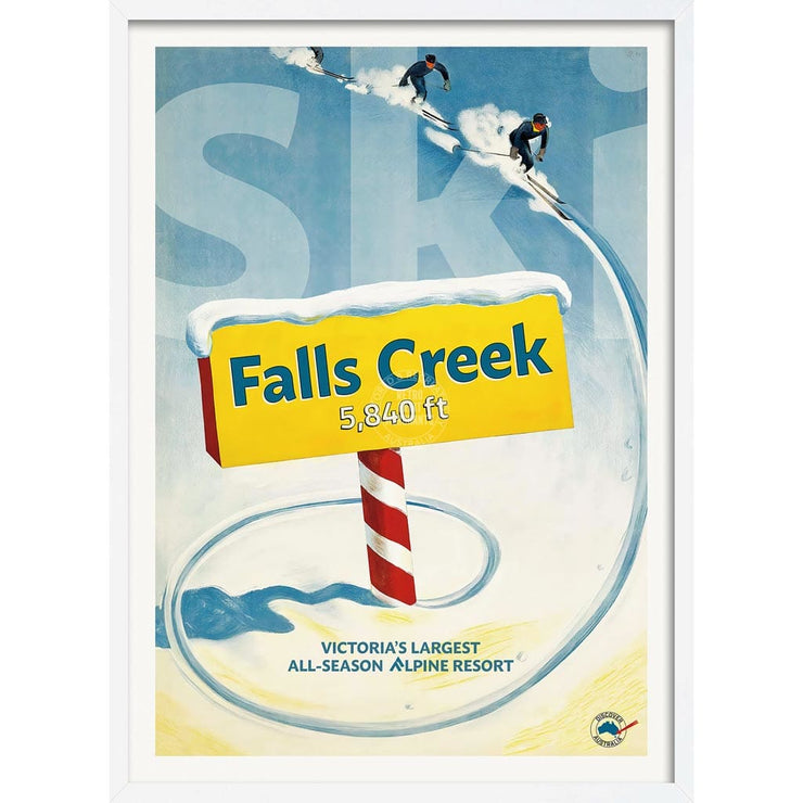 Falls Creek | Australia A3 297 X 420Mm 11.7 16.5 Inches / Framed Print - White Timber Art