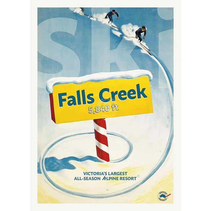 Falls Creek | Australia A3 297 X 420Mm 11.7 16.5 Inches / Unframed Print Art
