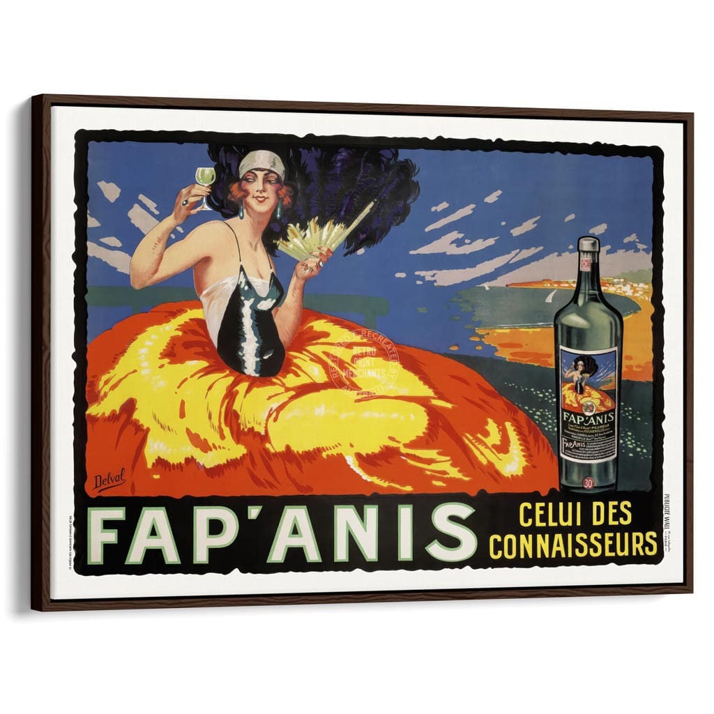 Fap’anis| France A3 | 297 X 420Mm 11.7 16.5 Inches / Canvas Floating Frame: Chocolate Oak Timber