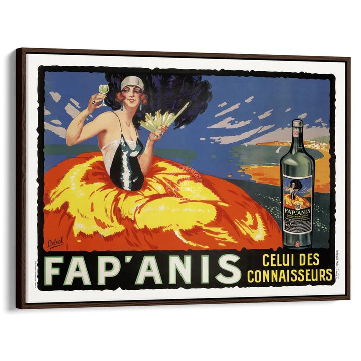 Fap’anis| France A3 | 297 X 420Mm 11.7 16.5 Inches / Canvas Floating Frame: Chocolate Oak Timber