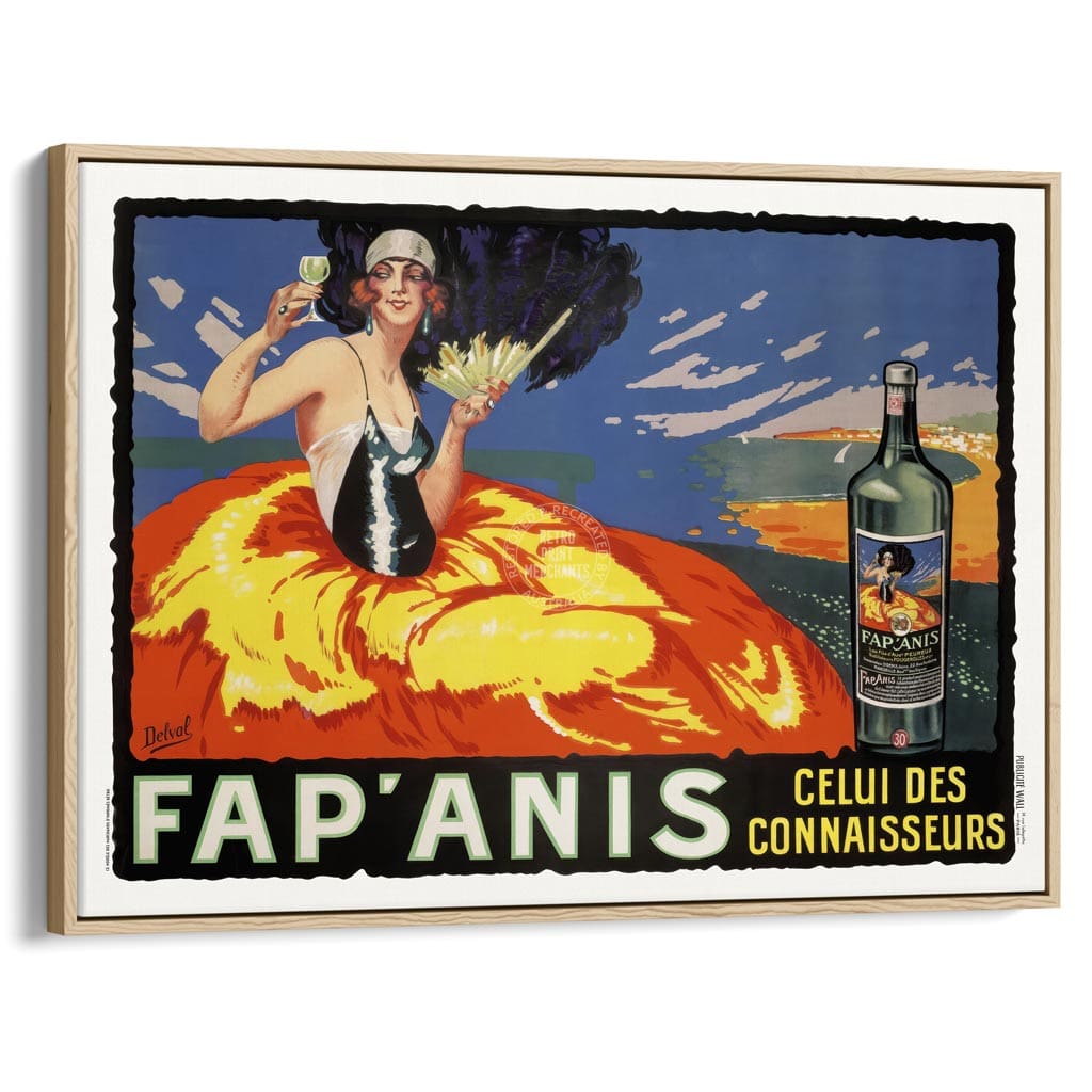 Fap’anis| France A3 | 297 X 420Mm 11.7 16.5 Inches / Canvas Floating Frame: Natural Oak Timber