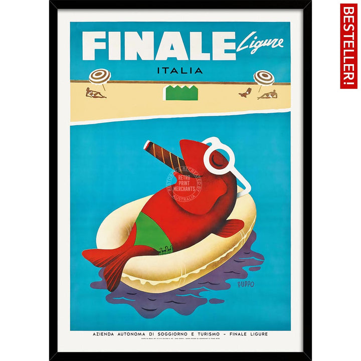 Finale Ligure | Italy A3 297 X 420Mm 11.7 16.5 Inches / Framed Print - Black Timber Art