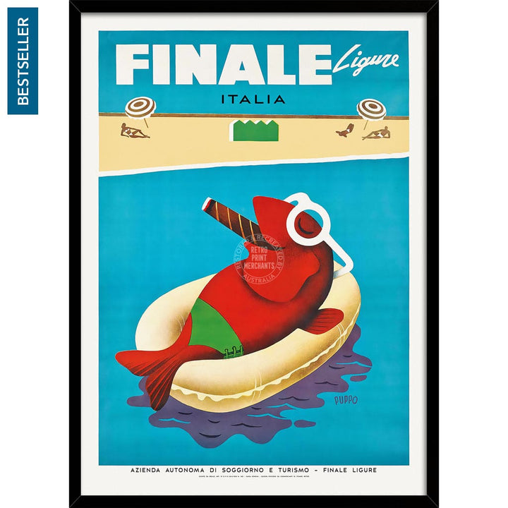 Finale Ligure | Italy A3 297 X 420Mm 11.7 16.5 Inches / Framed Print - Black Timber Art