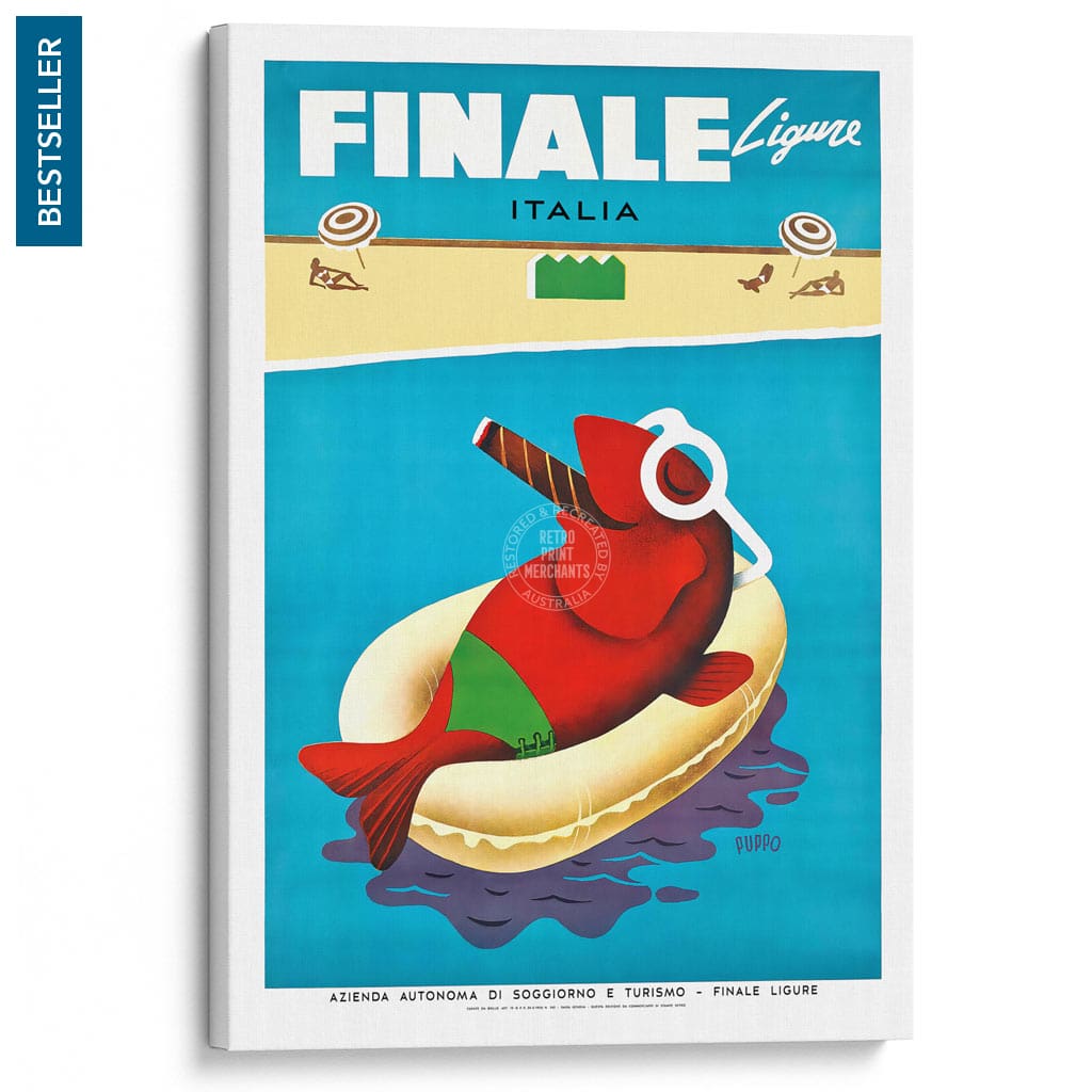 Finale Ligure | Italy A3 297 X 420Mm 11.7 16.5 Inches / Stretched Canvas Print Art