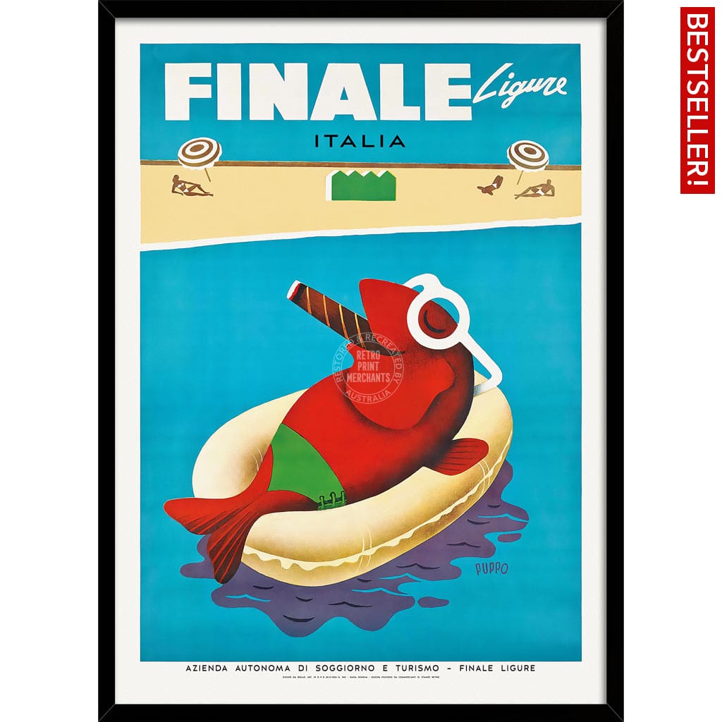 Finale Ligure | Italy A3 297 X 420Mm 11.7 16.5 Inches / Framed Print - Black Timber Art