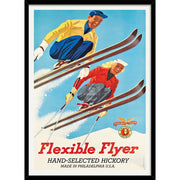 Flexible Flyer Skis | United States 422Mm X 295Mm 16.6 11.6 A3 / Black Print Art