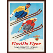 Flexible Flyer Skis | United States 422Mm X 295Mm 16.6 11.6 A3 / Dark Oak Print Art