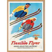 Flexible Flyer Skis | United States 422Mm X 295Mm 16.6 11.6 A3 / Natural Oak Print Art