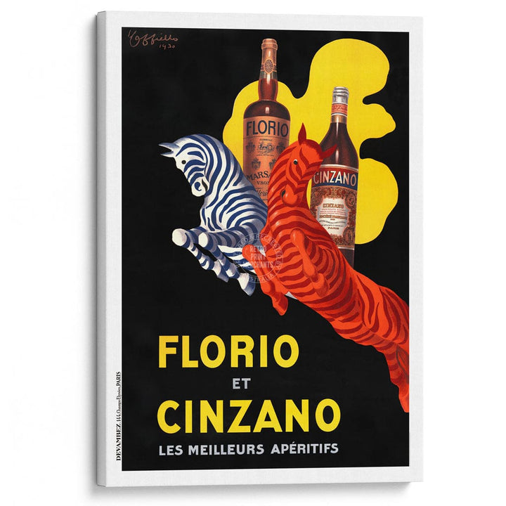 FLORIO CINZANO 1930 | FRANCE A3 | 297 x 420mm | 11.7 x 16.5 inches / Stretched Canvas Print Art