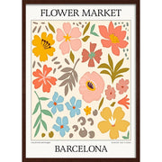 Flower Market | Barcelona Or Personalise It! A4 210 X 297Mm 8.3 11.7 Inches / Framed Print: