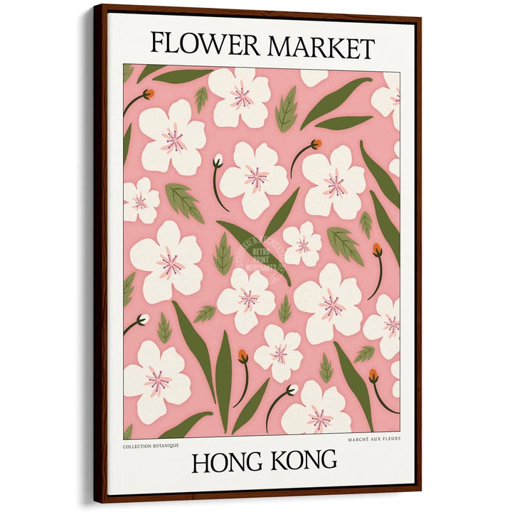 Flower Market | Hong Kong Or Personalise It! A4 210 X 297Mm 8.3 11.7 Inches / Canvas Floating Frame: