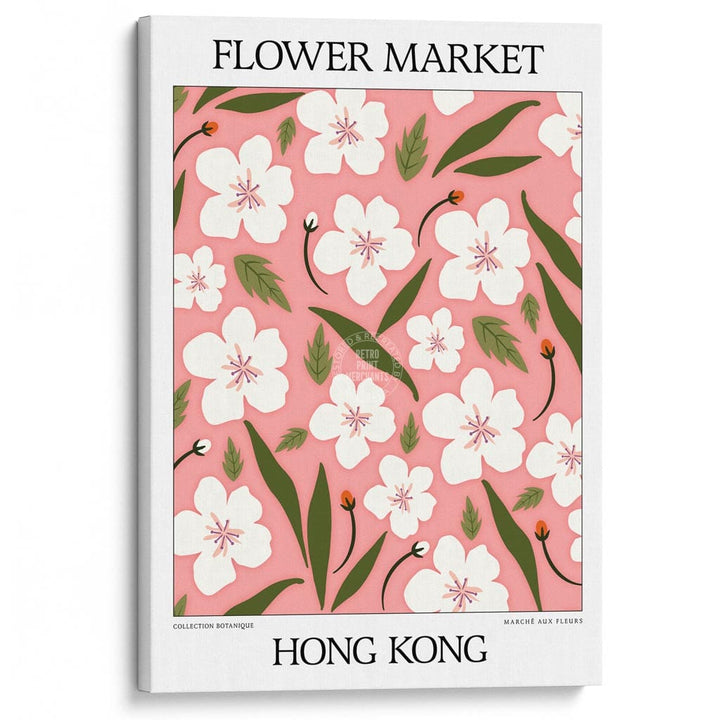 Flower Market | Hong Kong Or Personalise It! A4 210 X 297Mm 8.3 11.7 Inches / Stretched Canvas Print