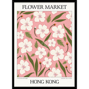 Flower Market | Hong Kong Or Personalise It! A4 210 X 297Mm 8.3 11.7 Inches / Framed Print: Black
