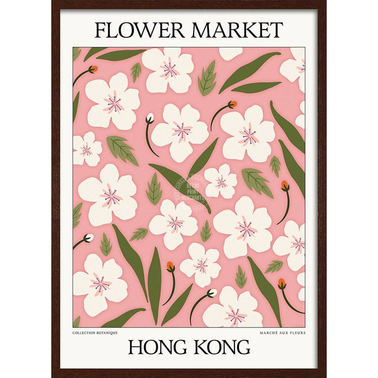 Flower Market | Hong Kong Or Personalise It! A4 210 X 297Mm 8.3 11.7 Inches / Framed Print: