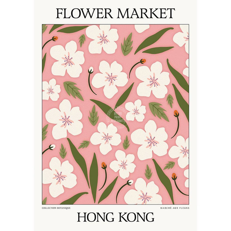 Flower Market | Hong Kong Or Personalise It! A4 210 X 297Mm 8.3 11.7 Inches / Unframed Print Art