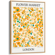 Flower Market | London Or Personalise It! A4 210 X 297Mm 8.3 11.7 Inches / Canvas Floating Frame: