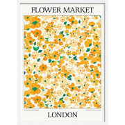 Flower Market | London Or Personalise It! A4 210 X 297Mm 8.3 11.7 Inches / Framed Print: White