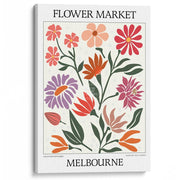 Flower Market | Melbourne Or Personalise It! A4 210 X 297Mm 8.3 11.7 Inches / Stretched Canvas Print