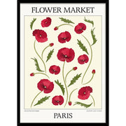 Flower Market | Paris Or Personalise It! A4 210 X 297Mm 8.3 11.7 Inches / Framed Print: Black Timber