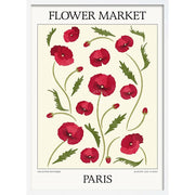 Flower Market | Paris Or Personalise It! A4 210 X 297Mm 8.3 11.7 Inches / Framed Print: White Timber