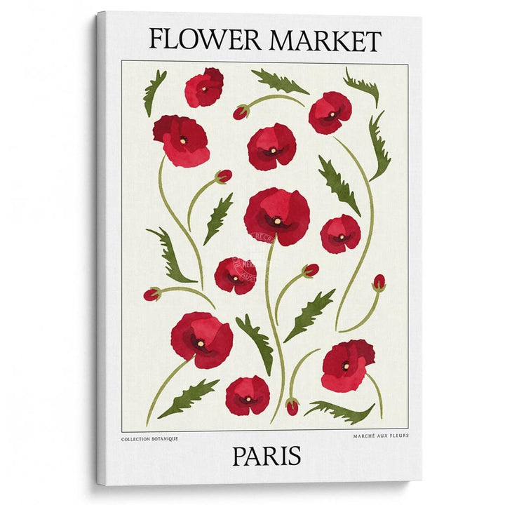 Flower Market | Paris Or Personalise It! A4 210 X 297Mm 8.3 11.7 Inches / Stretched Canvas Print Art