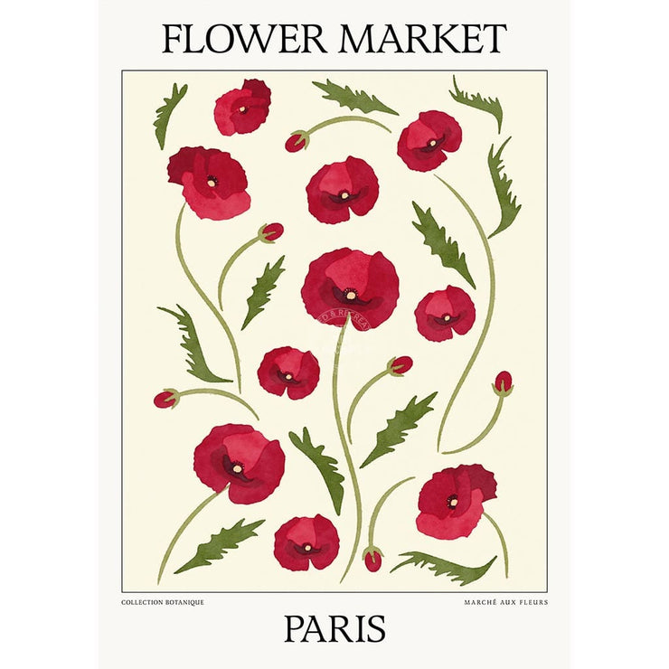 Flower Market | Paris Or Personalise It! A4 210 X 297Mm 8.3 11.7 Inches / Unframed Print Art
