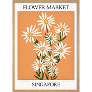 Flower Market | Singapore Or Personalise It! A4 210 X 297Mm 8.3 11.7 Inches / Framed Print: Natural