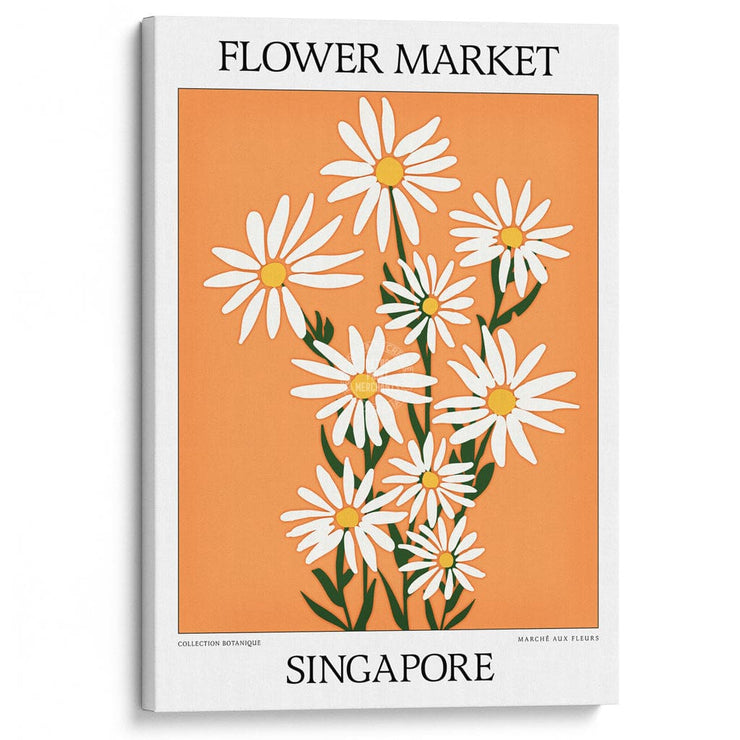 Flower Market | Singapore Or Personalise It! A4 210 X 297Mm 8.3 11.7 Inches / Stretched Canvas Print