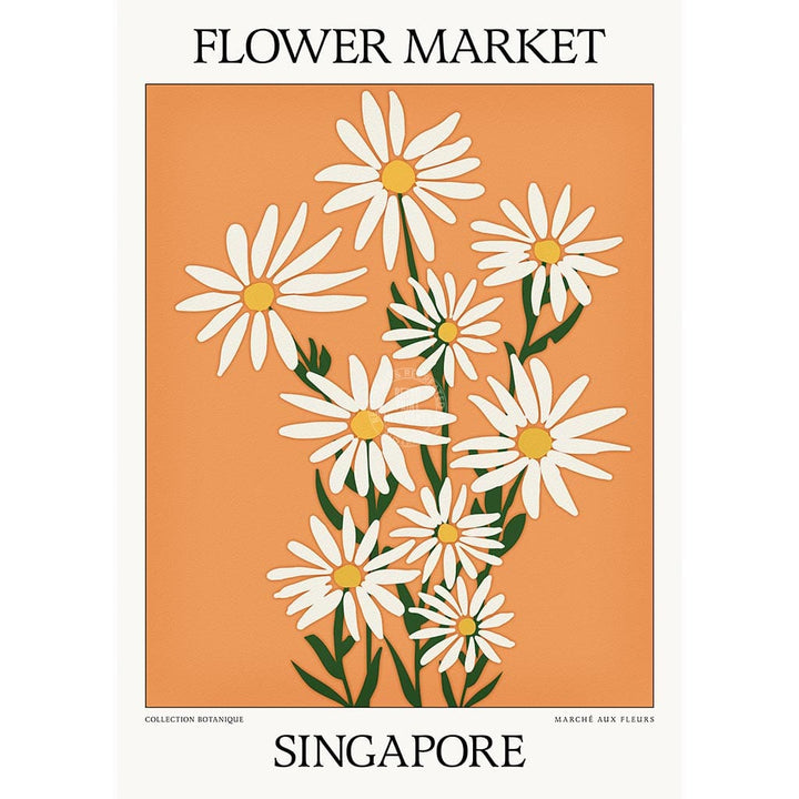 Flower Market | Singapore Or Personalise It! A4 210 X 297Mm 8.3 11.7 Inches / Unframed Print Art
