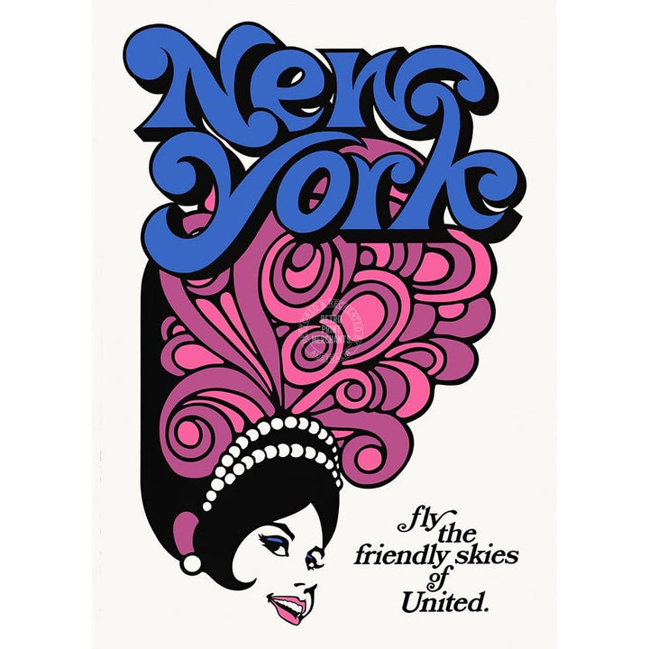 Fly To New York | Usa A3 297 X 420Mm 11.7 16.5 Inches / Unframed Print Art