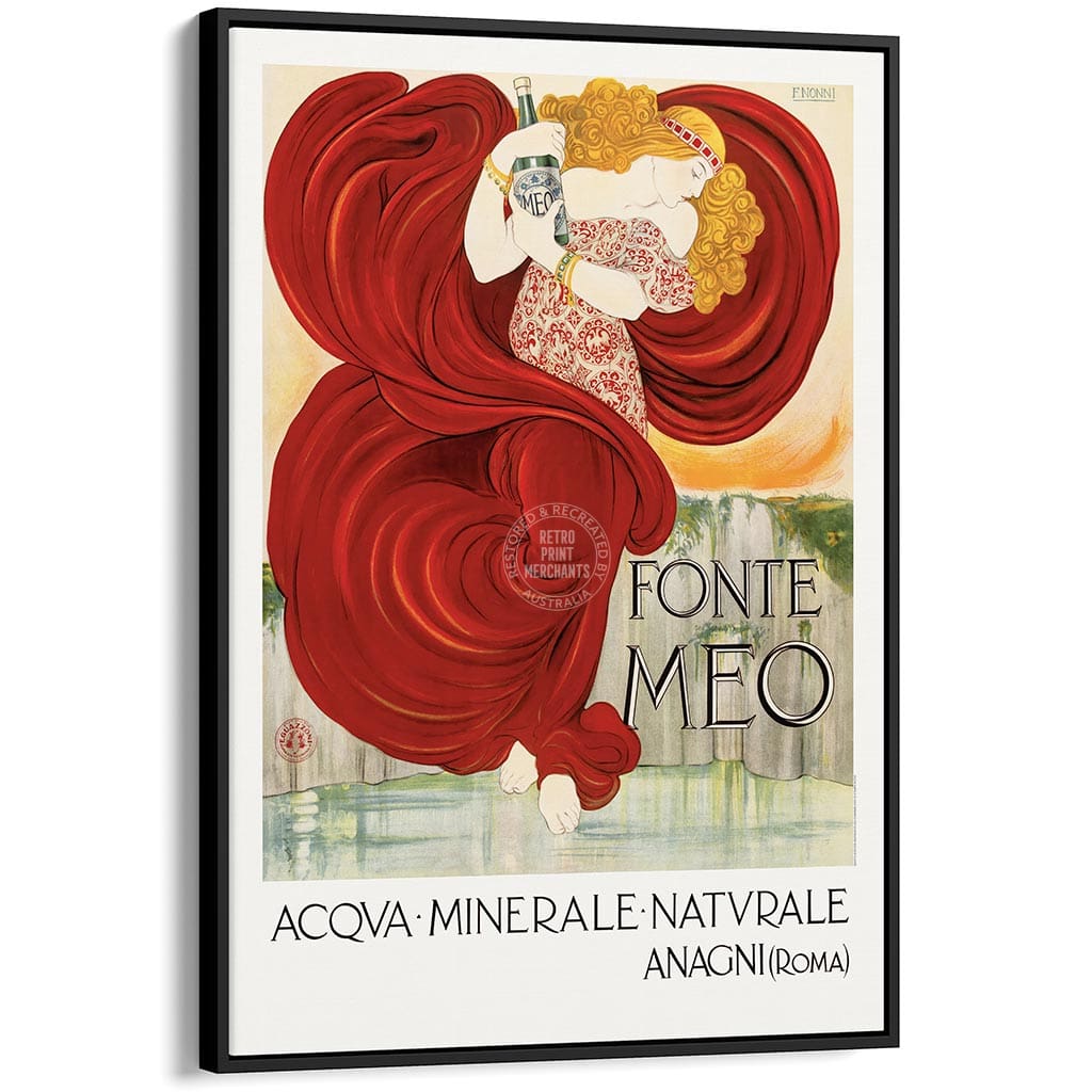 Fonte Meo | France A3 297 X 420Mm 11.7 16.5 Inches / Canvas Floating Frame: Black Timber Print Art