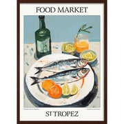 Food Market | St Tropez Or Personalise It! A4 210 X 297Mm 8.3 11.7 Inches / Framed Print: Chocolate