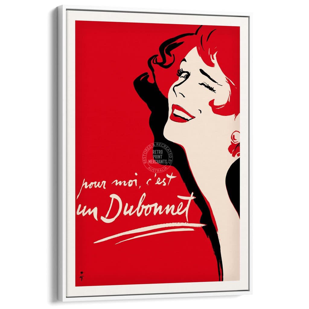 For Me Its A Dubonnet | France A3 297 X 420Mm 11.7 16.5 Inches / Canvas Floating Frame - White