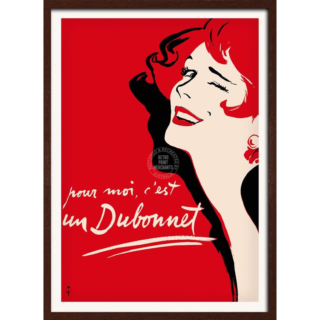 For Me Its A Dubonnet | France A3 297 X 420Mm 11.7 16.5 Inches / Framed Print - Dark Oak Timber Art