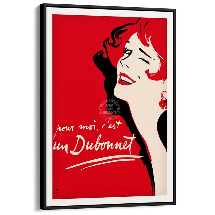 For Me Its A Dubonnet | France A3 297 X 420Mm 11.7 16.5 Inches / Canvas Floating Frame - Black