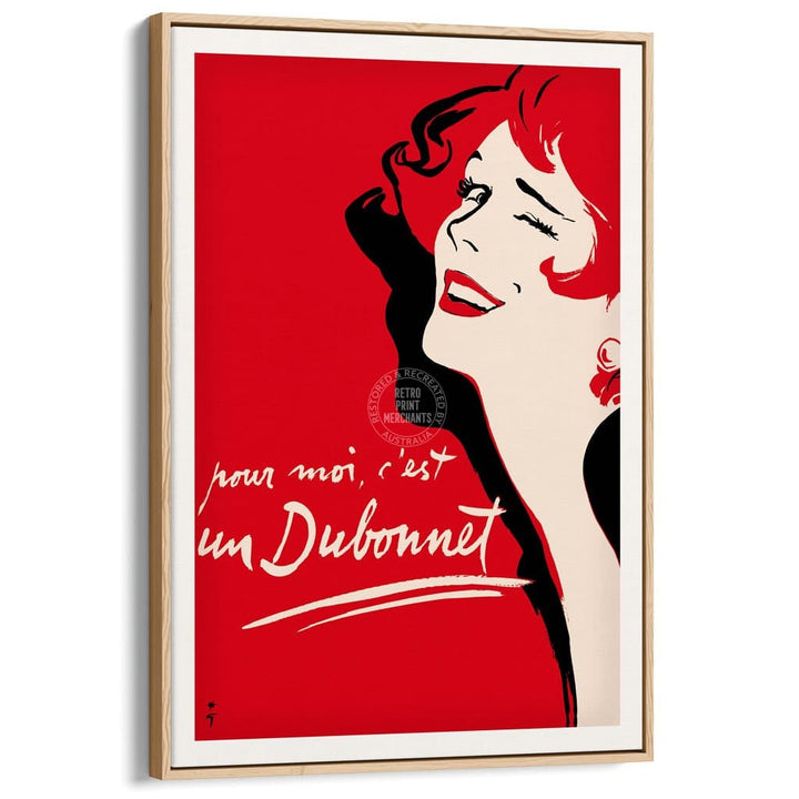 For Me Its A Dubonnet | France A3 297 X 420Mm 11.7 16.5 Inches / Canvas Floating Frame - Natural Oak