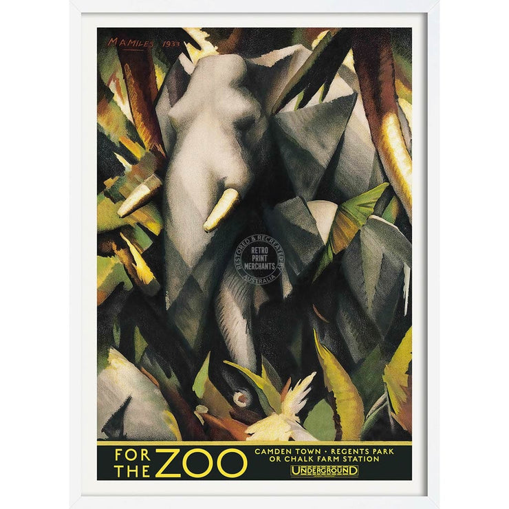 For The Zoo London Underground | United Kingdom 422Mm X 295Mm 16.6 11.6 A3 / White Print Art