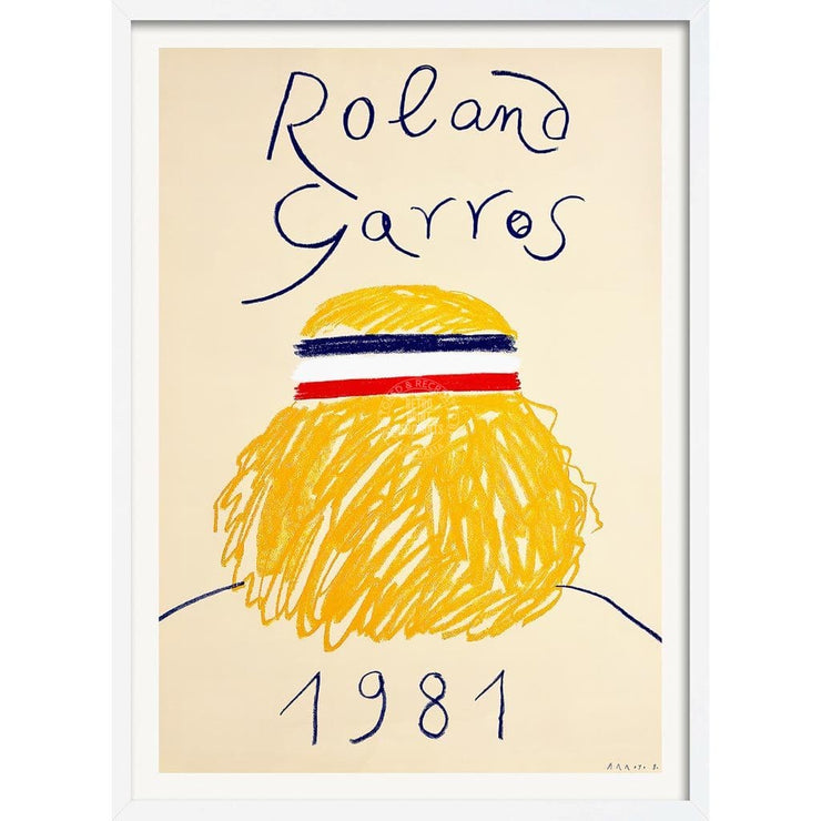 French Open Tennis 1981 | France A3 297 X 420Mm 11.7 16.5 Inches / Framed Print - White Timber Art
