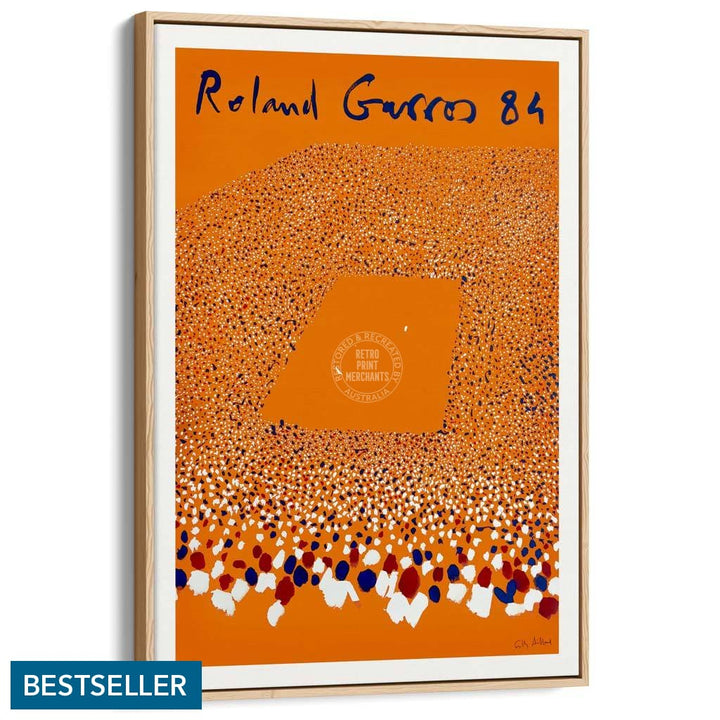 French Open Tennis 1984 | France A3 297 X 420Mm 11.7 16.5 Inches / Canvas Floating Frame - Natural