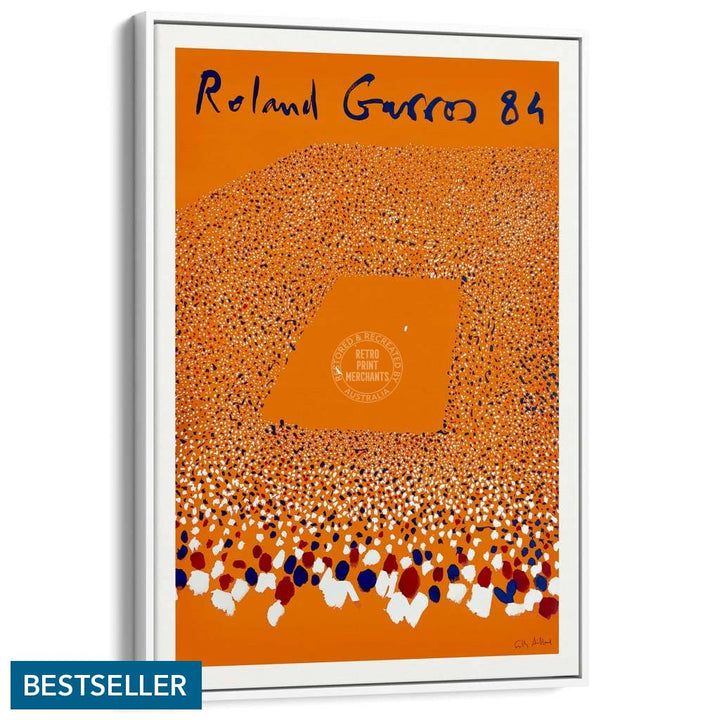 French Open Tennis 1984 | France A3 297 X 420Mm 11.7 16.5 Inches / Canvas Floating Frame - White