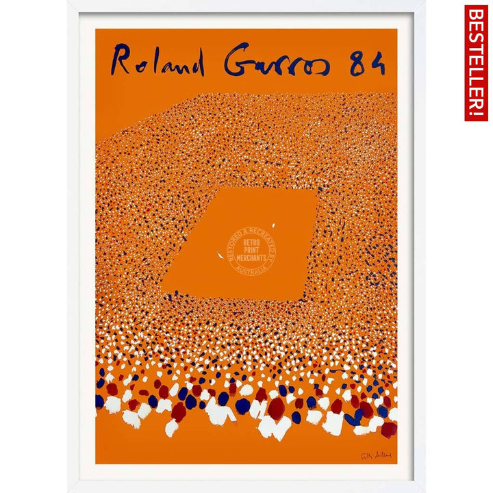 French Open Tennis 1984 | France A3 297 X 420Mm 11.7 16.5 Inches / Framed Print - White Timber Art