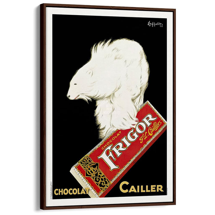 Frigor Chocolat 1929 | France A3 297 X 420Mm 11.7 16.5 Inches / Canvas Floating Frame - Dark Oak